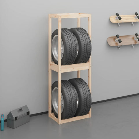 ZNTS Tire Rack 63x40x180 cm Solid Wood Pine 825005