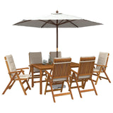 7-Piece Garden Dining Set Natural Solid Acacia Wood 3434572