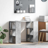 Desk with Shelf Concrete Grey 90 x 50 x 75 cm Engineered Wood 869509