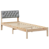 Bed frame Brown and light grey 80 x 200 cm Solid pine wood 878639