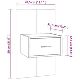 810978 Wall-mounted Bedside Cabinets 2 pcs Sonoma Oak