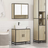 2 Piece Bathroom Furniture Set Sonoma Oak Engineered Wood 3300916