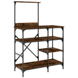 Baker's Rack Smoked Oak 90x40x132 cm Engineered Wood and Metal 845418