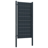 ZNTS Fence Gate PVC and Steel 100x164 cm Anthracite 145235