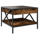 Coffee Table with Infinity LED Smoked Oak 50x50x38 cm 847699