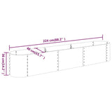 Garden Raised Bed Galvanised Steel 224x40x36 cm Brown 318875