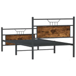 Bed Frame without Mattress Smoked Oak 100x190 cm Engineered Wood 4106755