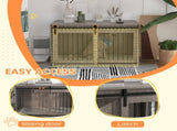 118cm Dog Crate Furniture with Removable Cushion for Extra Large Dogs - Walnut Brown T3398P349631