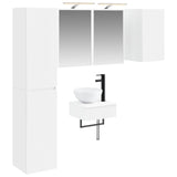 Bathroom Furniture Set 5 pcs White Engineered Wood and Glass 3407247
