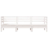 Garden Sofa White Solid pine wood 3-seater Modular Garden Sofa 838027