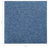 Carpet Floor Tiles 20 pcs 5 m 50x50 cm Blue 147316