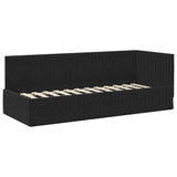 Corner Bed Frame with Headboard Black 80 x 200 cm Velvet 42016251