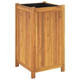 Garden Planter with Liner 42x42x75 cm Solid Wood Acacia 366436