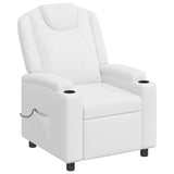 Recliner Massage Chair White 75 x 95 x 106 cm Fabric 42051154