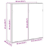 Bathroom Mirror Cabinet Artisan Oak 64x20x66.5 cm Engineered Wood 856941