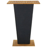 5 Piece Garden Bar Set with Cushions Poly Rattan Black 3095453