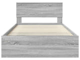 Bed Frame Grey Sonoma 90 x 190 cm Solid Pine Wood 3410659