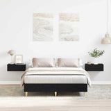 Bed Frame Black Oak 193 x 123 x 25 cm Engineered Wood 862859