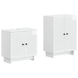 2 Piece Bathroom Cabinet Set EDE High Gloss White 3417580