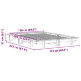 Bed Frame without Mattress Wax Brown 150x200 cm King Size Solid Wood Pine 850658