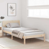 Bed Frame with Headboard Natural 90 x 200 cm Solid Pine Wood 872122