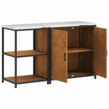Kitchen Storage Set HATTEM 2 pcs Rusty Steel 3392686