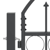Garden Fence Gate with Arched Top Grey 400 x 125 cm Steel 42008956