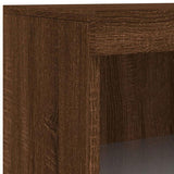 Sideboard with LED Lights Brown Oak 60.5x37x100 cm 836671