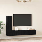 Wall TV Cabinet Wall-mounted 2 pcs Black Oak Engineered Wood 3393271