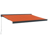 Retractable Awning Orange and Brown 3.5x2.5 m Fabric and Aluminium 3154567