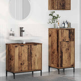 Bathroom Furniture Set 2 pcs Old Wood Engineered Wood and Metal 3393101