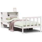 Bookcase Bed without Mattress White 75x190 cm Small Single Solid Wood Pine 3321677