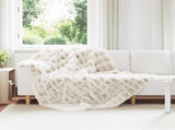 Anti-Slip Faux Rabbit Fur Blanket Olite White 150 x 220 cm 42021842