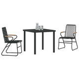 Garden Dining Set 3 pcs Black Powder-Coated Steel 3379170