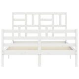 Bed Frame without Mattress White 120x200 cm Solid Wood 3194892