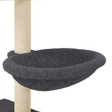 Cat Tree with Sisal Scratching Posts Dark Grey 117 cm 172120