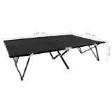 Sun Lounger Black Steel frame Double Foldable Sun Lounger 47760