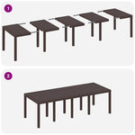 Garden Dining Set 11 pcs Brown Polt rattan 3378598