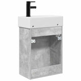 Bathroom Vanity Unit with Tap Concrete Grey 45.5 x 22.5 x 84 cm 889436