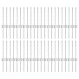 Embedded Fence Post 44 pcs Silver 80 cm Powder-Coated Steel 3335947