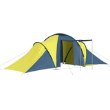 Camping Tent 6 Persons Blue and Yellow 93185