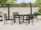 Garden Dining Set 5 pcs Black Powder-Coated Steel 3379157