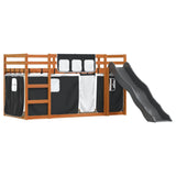 Bunk Bed without Mattress with Slide White and Black 90x200 cm 3284113