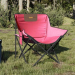 ZNTS Camping Chairs with Pocket Foldable 2 pcs Pink 366554