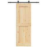 Sliding Door with Hardware Set 80x210 cm Solid Wood Pine 3332713