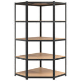 5-Layer Heavy-duty Shelves 2 pcs Grey Steel&Engineered Wood 3154207