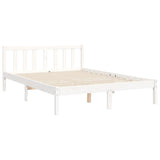 Bed Frame without Mattress White 140x190 cm Solid Wood Pine 3192862