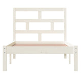Bed Frame White Solid Pine Wood Single Durable Rectangular 3101184