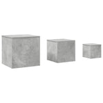Side Tables 3 pcs Concrete Grey Engineered Wood 808589