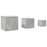 Side Tables 3 pcs Concrete Grey Engineered Wood 808589